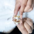 thumbnail image 5 of Rosec Jewels Genuine Freshwater Pearl Diamond Engagement Ring 7 Carat - Nature Inspired Ring - AAA Quality - with Jewelry Box, 14K Yellow Gold, US 3.00, 5 of 7