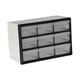 thumbnail image 3 of Organizador de cajones para guardar cosas, contenedor con compartimentos, caja de herramientas para baño, garaje, organización para tuercas, cuentas, 9 cajones, 3 of 8