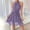 Purple, variant on Women's Casual Halter Zipped Sleeveless Solid Color Dress Layered Ruffle A Line Mini Dress with Drawstring Purple