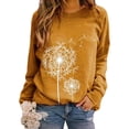 thumbnail image 2 of Camiseta Mujer Manga larga Cuello redondo Tops Poliéster Suéter deportivo Ropa con estampado informal, Caqui, S AweSitey AP003791-04, 2 of 6