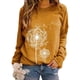 thumbnail image 4 of Camiseta Mujer Manga larga Cuello redondo Tops Poliéster Suéter deportivo Ropa con estampado informal, Caqui, S Kearding AP003791-05, 4 of 6