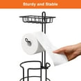 thumbnail image 6 of Techvida 2 Pack Toilet Paper Holder, Free Standing Toilet Roll Holder No Drilling, Bathroom Toilet Paper Stand with Shelf, 6 of 8