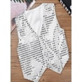 thumbnail image 3 of iiniim Kids Girls Sparkle Sequins Jazz Hip Hop Dance Vest Top Stage Performance Party Waistcoat Size 7-15 Silver 14-15, 3 of 6