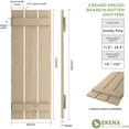 thumbnail image 2 of Ekena Millwork 17 1/2"W x 74"H Rustic Three Board Spaced Board-n-Batten Knotty Pine Faux Wood Shutters (Per Pair), Primed Tan, 2 of 11
