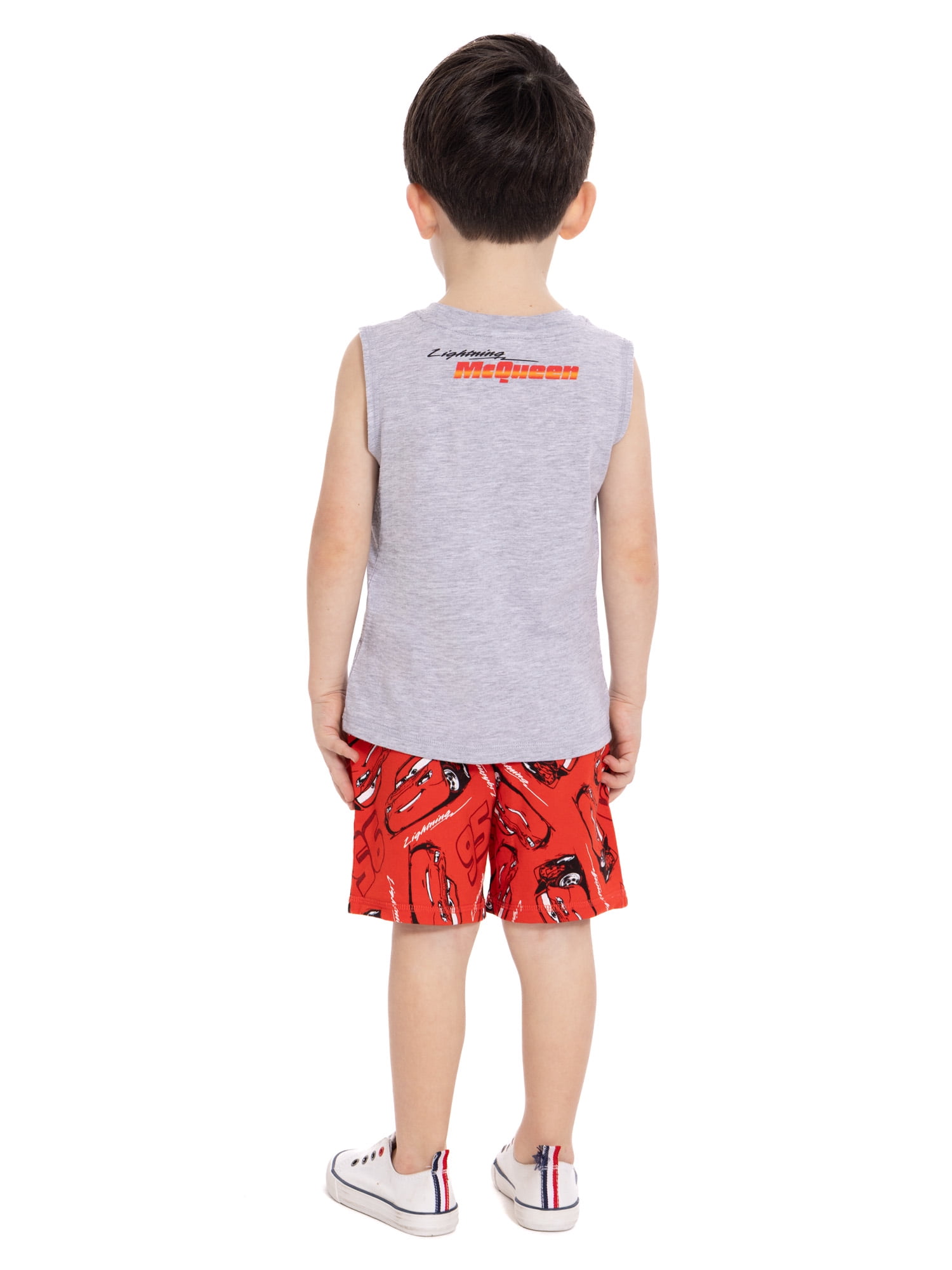 Disney Pixar Cars Toddler Boys Graphic Tank Top and Matching Allover Print Shorts Set, 2-Piece, Sizes 12M-5T