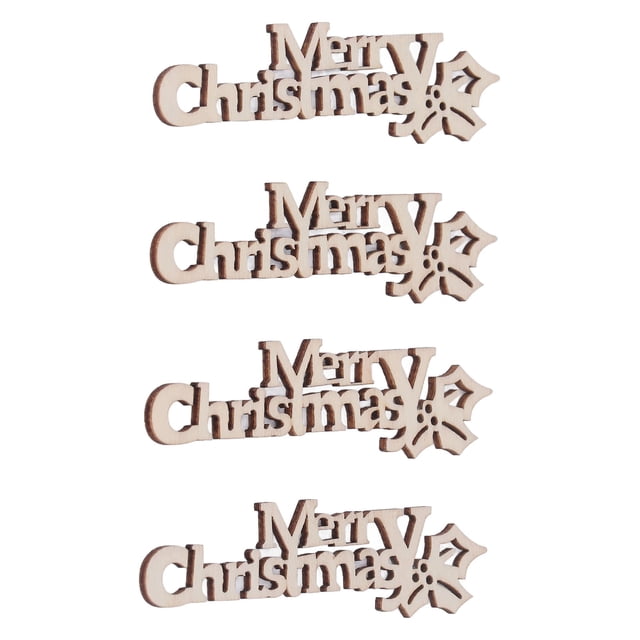 Mini Rebanadas De Madera De Navidad, Hermoso Adorno Sin Rebabas, 40 Piezas De Rebanadas De Palabras De Navidad Resistentes Hechas A Mano Para Accesorio De Manualidades De Bricolaje
