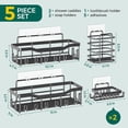 thumbnail image 6 of UU&T Shower Caddy, 5 Pack Shampoo Shelf, Stainless Steel Adhesive Bathroom Shower Shelves for Inside Shower, Waterproof, No Drilling, 6 of 9