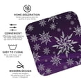 thumbnail image 3 of Lsque Snowflake Gradient Purple Pattern 4" Drink Coasters Set of 4, PVC Leather Absorbent Coasters, Table Coaster Set Decorative Coffee Cup Coasters Housewarming Gift -Square, 3 of 6
