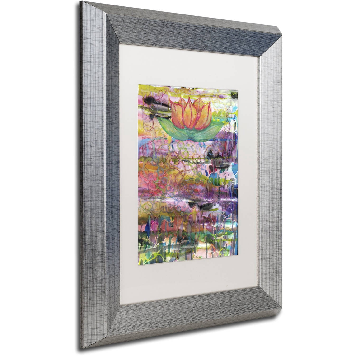 Trademark Fine Art "Path to Enlightenment" Canvas Art by Lauren Moss White Matte, Silver Frame