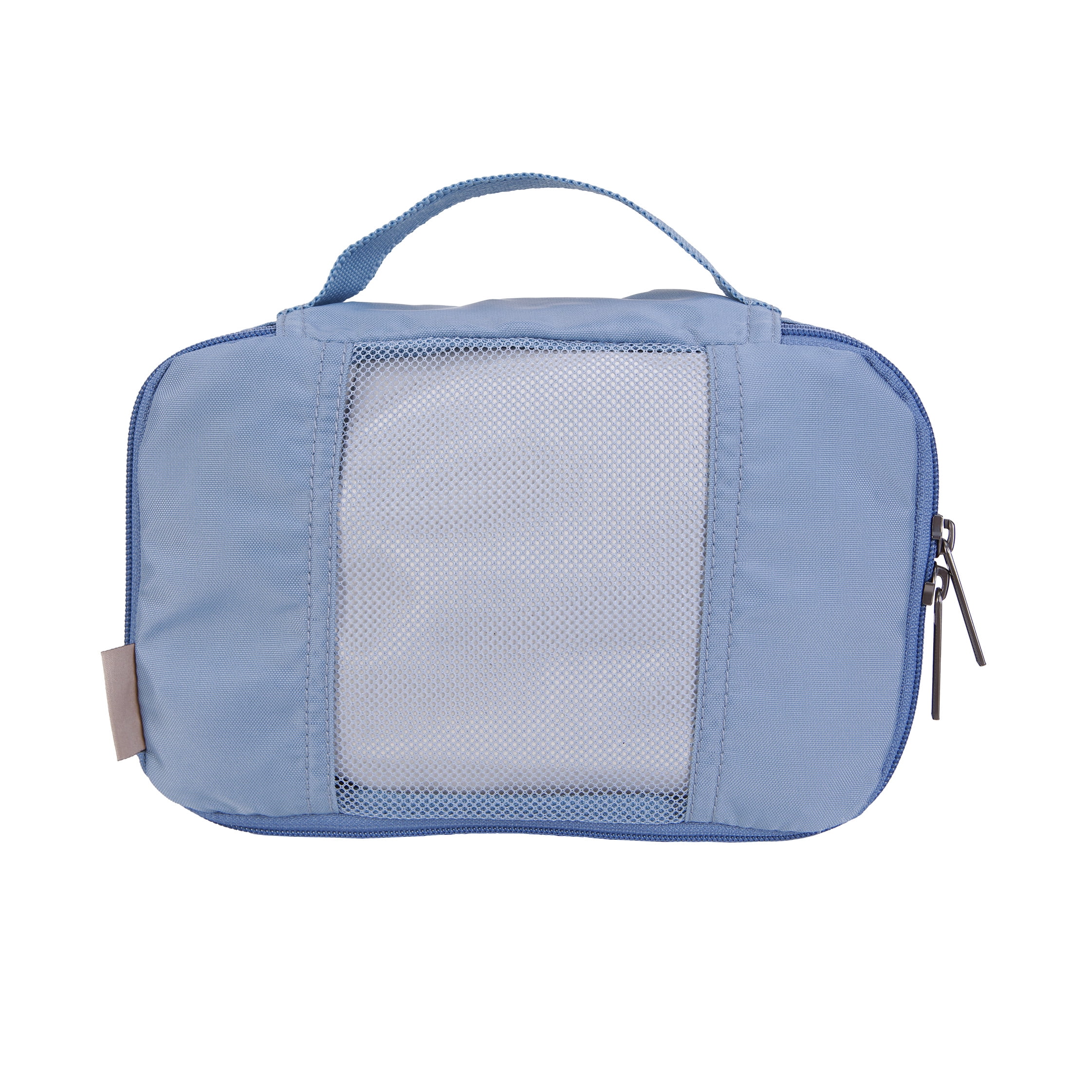 btL Brand 4 Piece Nylon Mesh Front Zippered Expandable Compression Packing Cubes, Blue Shadow