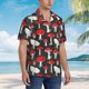 thumbnail image 3 of Fotbe Red Mushrooms Camisa Hawaiana para Hombre Unisex – Camisa Casual de Verano con Botones de Manga Corta de Algodón y Lino,3X-Large, 3 of 7