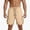 Khaki, variant on Men's Quick Dry Cargo Shorts, Elastic Drawstring Waist with Zippered Cargo Pockets, Summer Loose Lightweight Breathable Beach Shorts Sports Shorts for Men Gray S