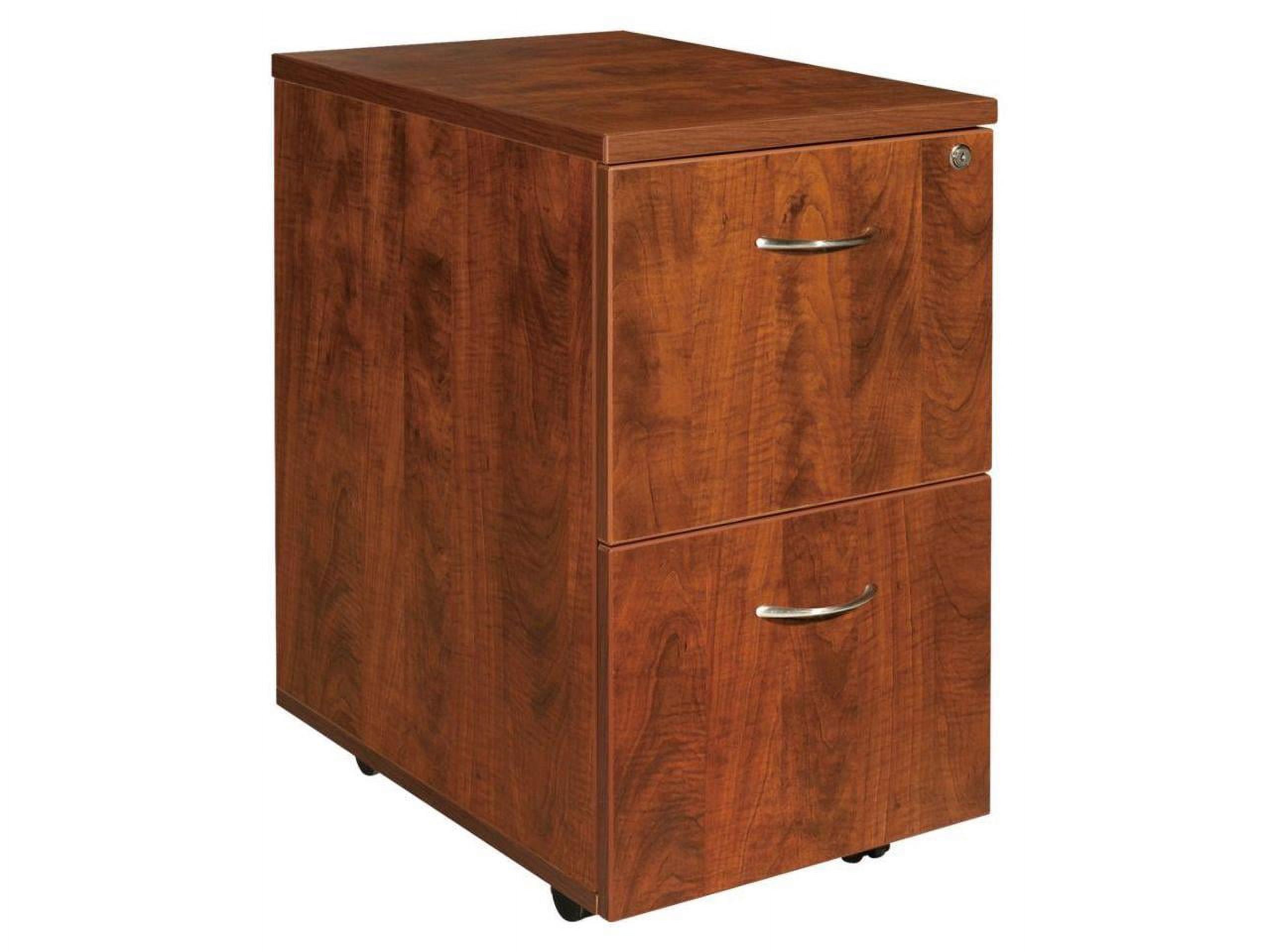 2 Drawers Vertical Wood Composite Lockable Filing Cabinet, Cherry, Letter-Size - image 5 of 14