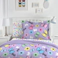 thumbnail image 3 of Dream Factory Sweet Butterfly Ensemble de Couette en Microfibre Ultra Douce, Violet, Grand Lit, 3 of 5