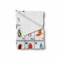 thumbnail image 2 of Alphabet Soft Flannel Fleece Throw Blanket, Educational Themed Squares Letters Animals and Vegetables Nursery Composition, Cozy Plush for Indoor and Outdoor Use, 70" x 90", Multicolor, by Ambesonne, 2 of 6