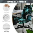 thumbnail image 5 of FKELYI Vintage Office Chair Cover Hibiscus Floral Turtle Print Computer Chait Protective Covers Washable Rotating Chair Slipcover for Boss Chair Home Office Decoration, Large, 5 of 6