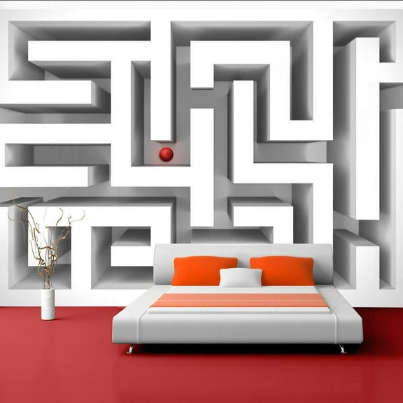 Tiptophomedecor 3D Illusion Wallpaper Wall Mural - Ice Labyrinth