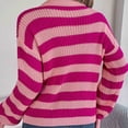 thumbnail image 5 of Lovskoo 2024 Sweaters for Women Trendy Pullover Long Sleeve V-Neck Blouse Knit Tops Pink, 5 of 7