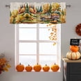 thumbnail image 6 of Fall Pumpkin Truck Valances for Windows, 42 x 18in, Watercolor Forest Thanksgiving Day Rod Pocket Kitchen Valance Curtain Light Filtering Window Treatments for Living Room Bedroom, 1 Panel, 6 of 7
