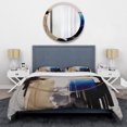 thumbnail image 3 of Designart "Blue Minimalist Expression II" Modern Bedding Covert Set - Abstract Minimalism Blue Abstract Bed Set With 2 Shams, 3 of 6