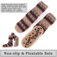 thumbnail image 3 of Men's Slipper Socks Fleece Lined Non-slip Soles,Winter Soft Thick Cozy Indoor Home Boots Anti-skid Gripper Bottoms,Knitted Warm Fuzzy House Shoes,Christmas Gifts, 3 of 5