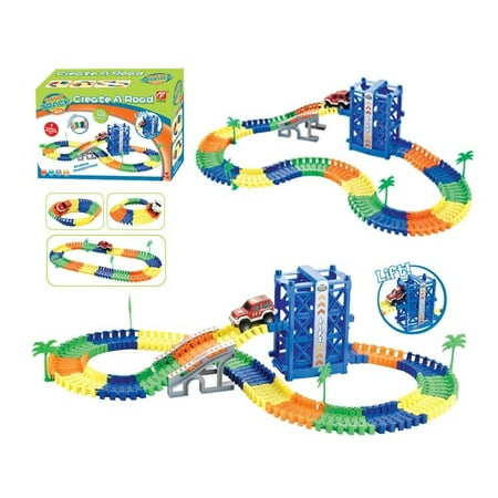 Magic track car flexible with lift create your own track 120