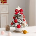 thumbnail image 3 of Artificial Christmas Trees Flocked Christmas Tree Artificial Tree Set Tabletop Home Party Decoration Flocking Christmas Tree With String Lights For Home Desk Party Decorations, 3 of 6