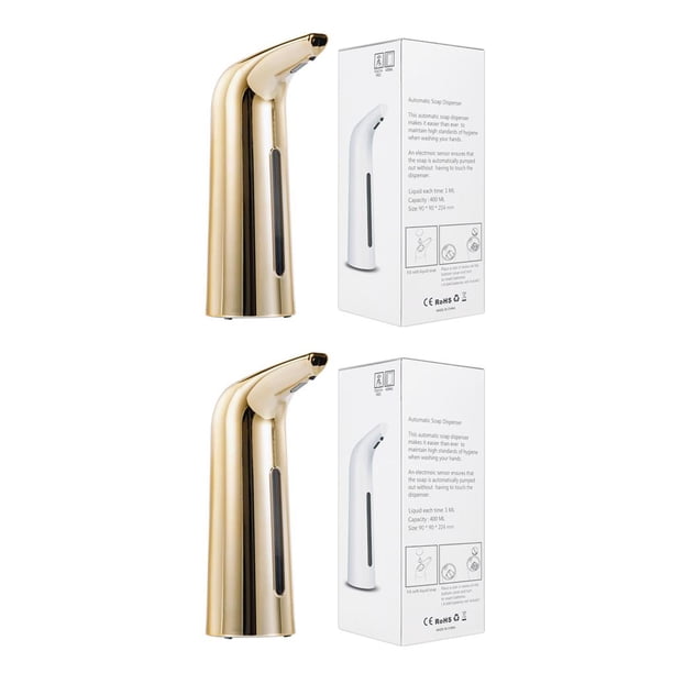 Advancent Dispensador automático 400ml Sensor IR inteligente sin contacto a mano Hogar Comedor Baño Limpieza Oro 2piezas Advancent CBP593028