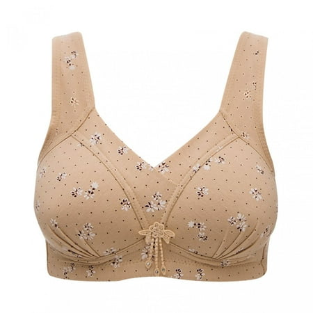 

Jovati Deals of the Day!Plus Size Women Front Buckle Lace Bra Sexy Solid Bra Wire Free Underwear One-Piece Bra Daily Underwear Push Up Bra on Clearance