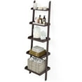 thumbnail image 7 of Ballucci 5-Tier Ladder Shelf, Wood Leaning Shelf Organizer, 67" H x 18" W, Espresso, 7 of 7