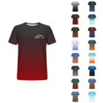 thumbnail image 1 of T-shirts Dégradé Montagne pour Femmes 2026 Été Décontracté Manches Courtes Col Rond T-Shirts Graphiques Randonnée Camping Hauts, 1 of 3