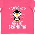 thumbnail image 4 of Inktastic I Love My Great Grandma with Cute Penguin and Hearts Girls Toddler T-Shirt, 4 of 5