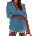 thumbnail image 2 of Cotton Linen Hoodie Zip up Essentials Hoodie Linen Jackets for Women Casual Summer Lightweight Solid Colors Sweatshirt with Pocket Beach Gauze Coverup,Blue,M, 2 of 6