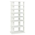 thumbnail image 1 of Pemberly Row 7 Tier Double Rows Shoe Rack Vertical Wooden Organizer White, 1 of 8