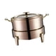 thumbnail image 5 of Servidores y calentadores de buffet para catering Calentador de alimentos redondo Batería de cocina Sartenes de inducción Oro, 5 of 9