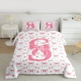 thumbnail image 2 of Homewish Personalized Initial Letter S 2pcs Bedding Comforter Set for Kids Children Girls,Love Heart Print Twin Comforter Sets,Dreamy Princess Bow Breathable Bedding Set,Luxury Bedroom Decor, 2 of 8