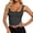 Grey, variant on Women's Sleeveless Strappy Square Neck Double Layer Workout Fitness Crop Top BU2 XS