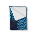 thumbnail image 2 of Greek Key Soft Flannel Fleece Throw Blanket, Swirling Waves with Maze Square Hellenic Motifs Sea Inspired Design, Cozy Plush for Indoor and Outdoor Use, 70" x 90", Blue Dark Blue, by Ambesonne, 2 of 5