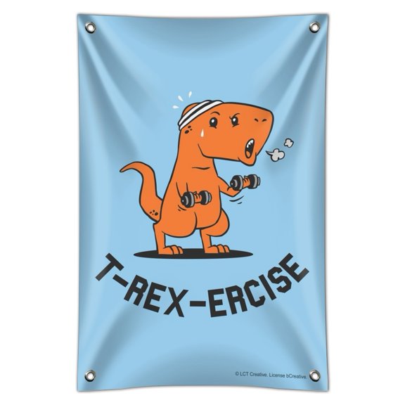 T-Rex-Ercise Exercise Dinosaur Funny Humor Home Business Office Sign
