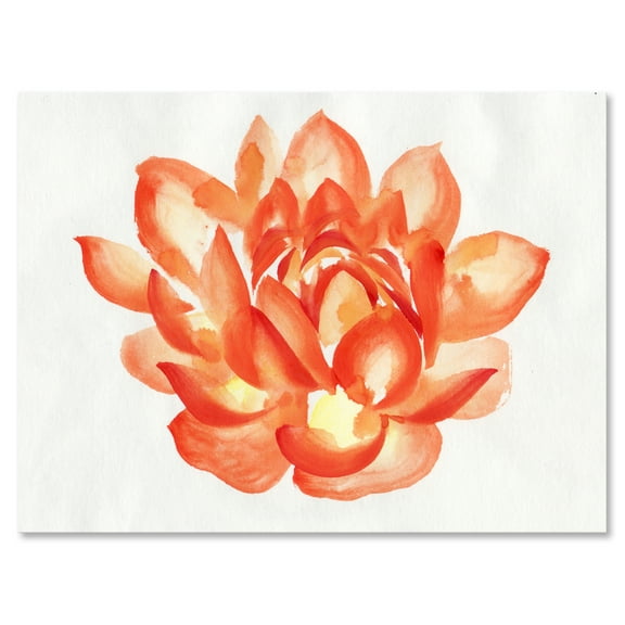 Designart ' Ancient Detail of A Orange Lotus ' Traditional Canvas Wall Art Print
