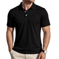 thumbnail image 3 of Hearthz Mens Big and Tall Polo Shirts Moisture Wicking Short Sleeve Shirt for Men Casual Summer Shirt Soft Breathable Mens Golf Polos Black S, 3 of 5