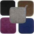 thumbnail image 2 of 100% Cotton Kitchen Everyday Basic Terry Pot Holder Heat Resistant Coaster Potholder for Cooking and Baking Set of 5 Wine, 2 of 7