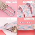 thumbnail image 2 of Stretch Belt, Elastic Belts Braided Fabric Belt Colorful Woven Belts for teenagers, boys, girls, women, students,Pink, 2 of 7