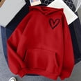 thumbnail image 2 of DDAPJ pyju Womens Overized Hoodies Cute Heart Sweatshirt Teen Girls Y2K Hooded Pullover with Kangaroo Pocket, 2 of 5