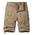 thumbnail image 1 of Gibobby Shorts Cargo pour Hommes Coupe Décontractée Shorts de Course pour Hommes Multi-Poches Taille Élastique Shorts de Randonnée en Coton (Kaki, 3TG), 1 of 4