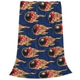 thumbnail image 2 of Vsdgher Bowling Ball And Flame Ultra-Soft Micro flannel Blanket Throw Blankets for Couch Sofa, Bed (4 sizes)-80"x60", 2 of 7