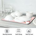 thumbnail image 7 of Yayeee Dish Drying Mat for Kitchen Counter 16"x18" Microfiber Absorbent Pad, Pink Christmas Snowman, 7 of 7