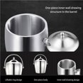 thumbnail image 4 of Cateissary Cubo de hielo de acero inoxidable de 2,0 l con abrazadera y tapa, bandeja portátil de doble pared para cubitos de hielo, enfriador de cerveza Cocina y Comedor Cateissary HA021542-00, 4 of 6