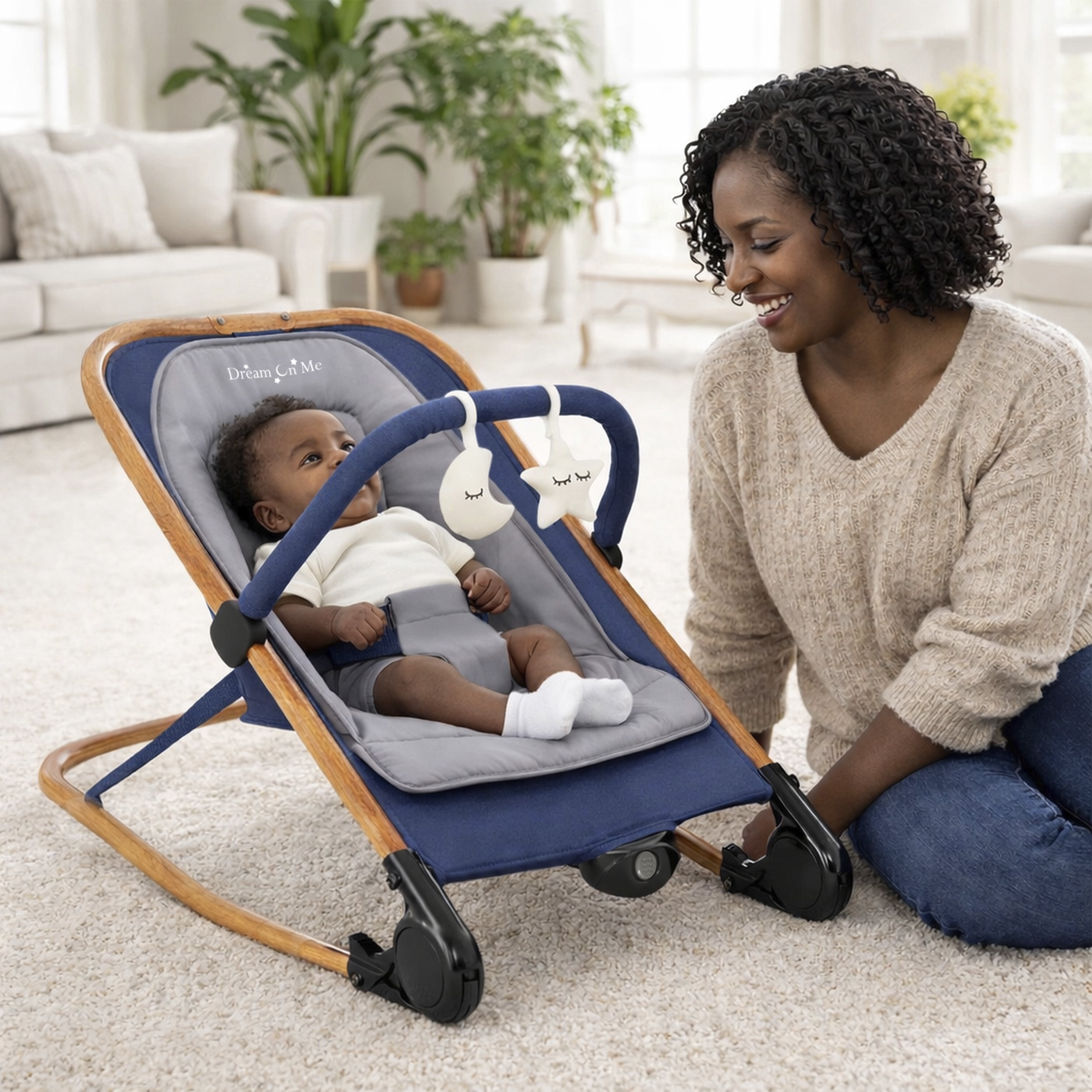 Dream on Me Rock with Me 2-in-1 Baby Rocker and Stationary Seat