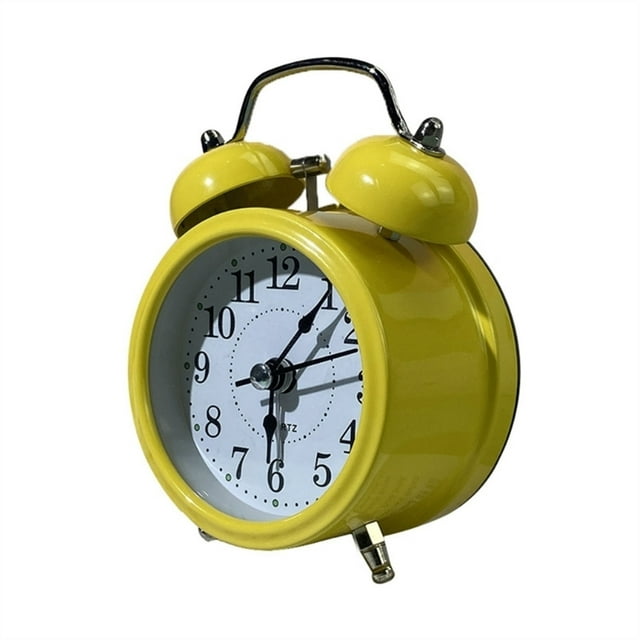 Reloj despertador retro ruidoso, adorno de escritorio de cabecera con batería de doble campana for decoración del hogar y el aula presente